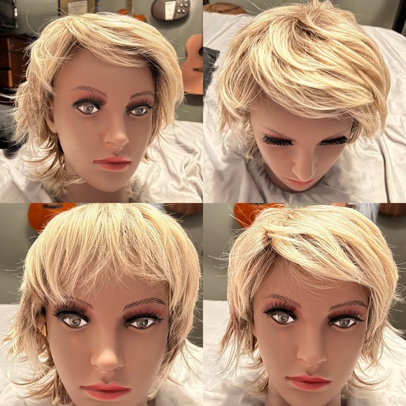3 New Blonde and Brown pixie style synthetic wigs. - Picture 2 of 16